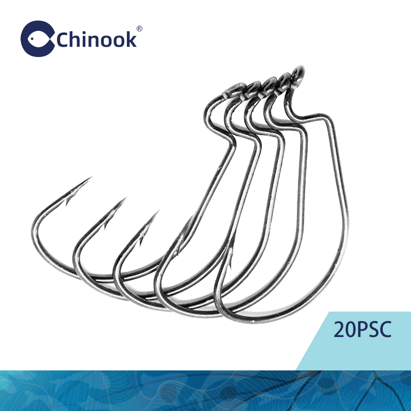 Chinook 20 pièces large ver Te - Fishing Hook Barbless avis et prix