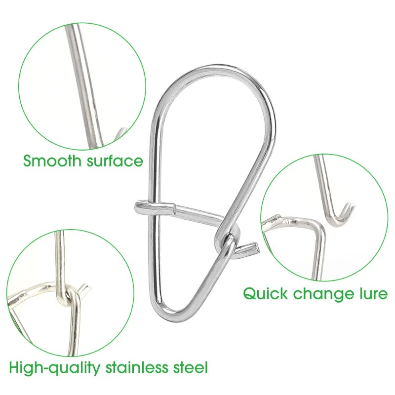 100 attaches rapides en acier  - Fishing Hook Stainless Steel avis et prix